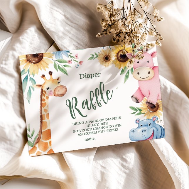 Tarjeta De Recepción Baby Shower Cute Safari Animal Greeneration (Subido por el creador)