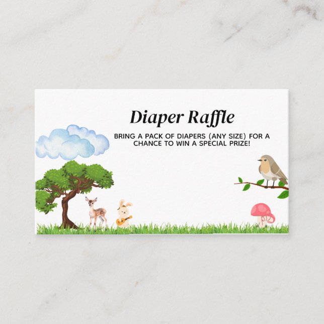 Tarjeta De Recepción Baby Shower de animales de bosque (Anverso)