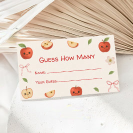 Tarjeta De Recepción Baby Shower de Apple, nuestro ojo, adivina cuántos