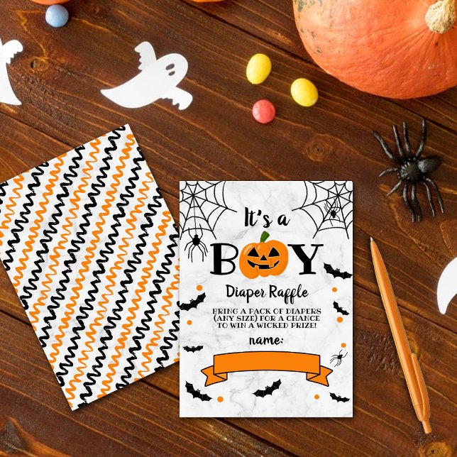 Tarjeta De Recepción Baby Shower de calabaza de calabaza de Halloween " (Subido por el creador)