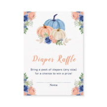 Baby Shower de calabazas florales azul de la marin