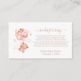 Tarjeta De Recepción Baby Shower de Chica de oso acuarela