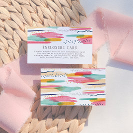 Tarjeta De Recepción Baby Shower de color rosa y azul abstracto moderno