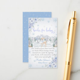 Tarjeta De Recepción Baby Shower de copo de nieve azul de invierno