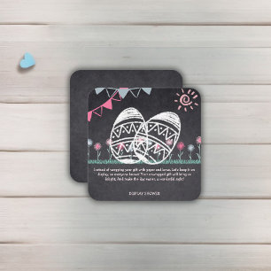 Tarjeta De Recepción Baby Shower de dibujo de tablero de ajedrez de Pas