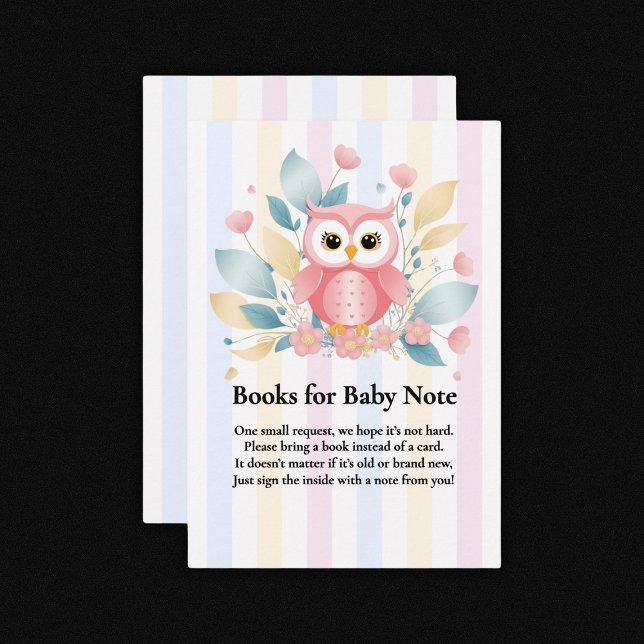 Tarjeta De Recepción Baby Shower de diseño floral de Lechuza Rosa Cuta (Subido por el creador)