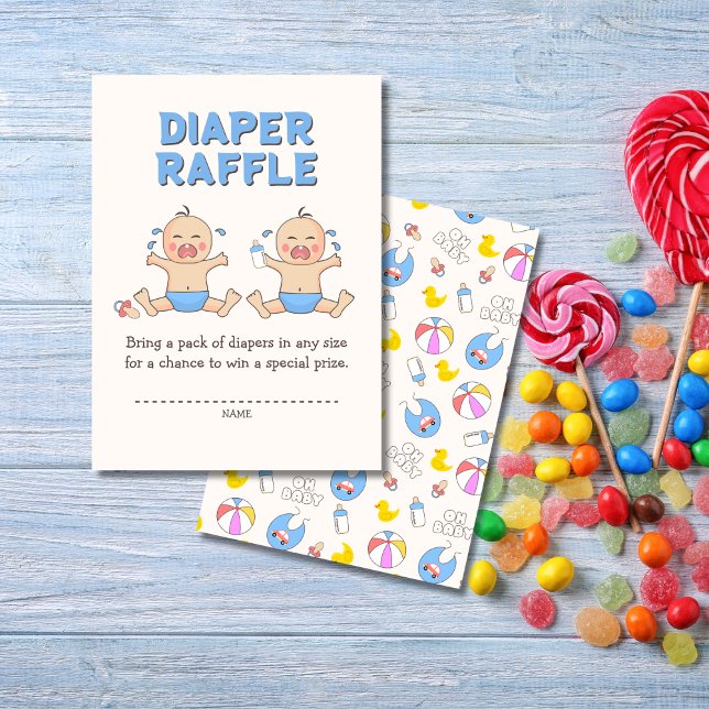 Tarjeta De Recepción Baby Shower de doble problema para niños gemelos (Subido por el creador)