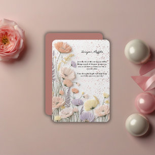 Tarjeta De Recepción Baby Shower de Flor Silvestre Presionada Rosa