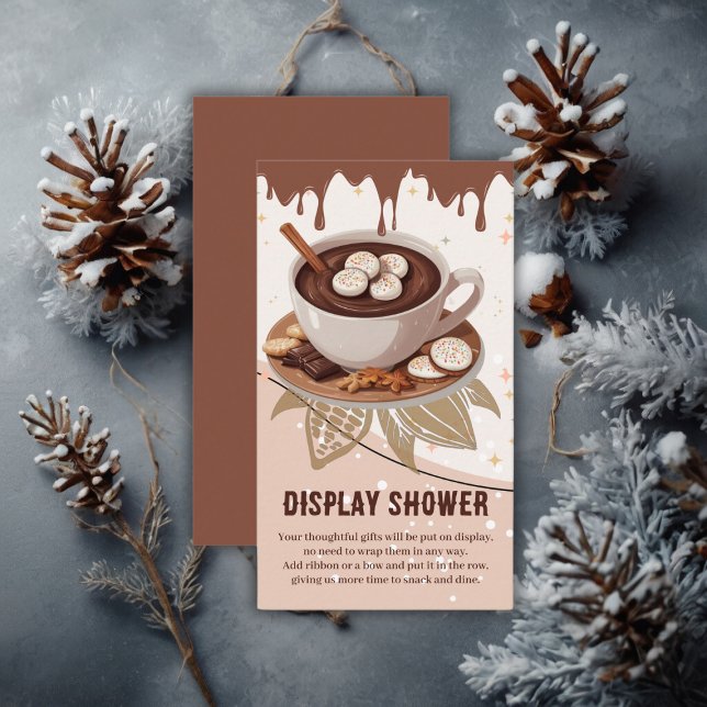 Tarjeta De Recepción Baby Shower de invierno de chocolate caliente y co (Subido por el creador)