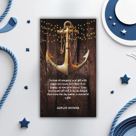 Tarjeta De Recepción Baby Shower de la marca rusa de oro