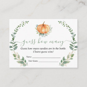 Tarjeta De Recepción Baby Shower de la vegetación de la calabaza otoñal