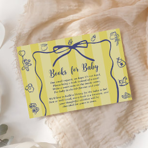 Tarjeta De Recepción Baby Shower de Libros Ilustrados Retro Amarillo