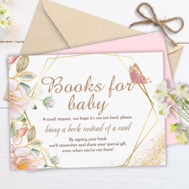 Tarjeta De Recepción Baby Shower de mariposa | Libros para bebés (Subido por el creador)