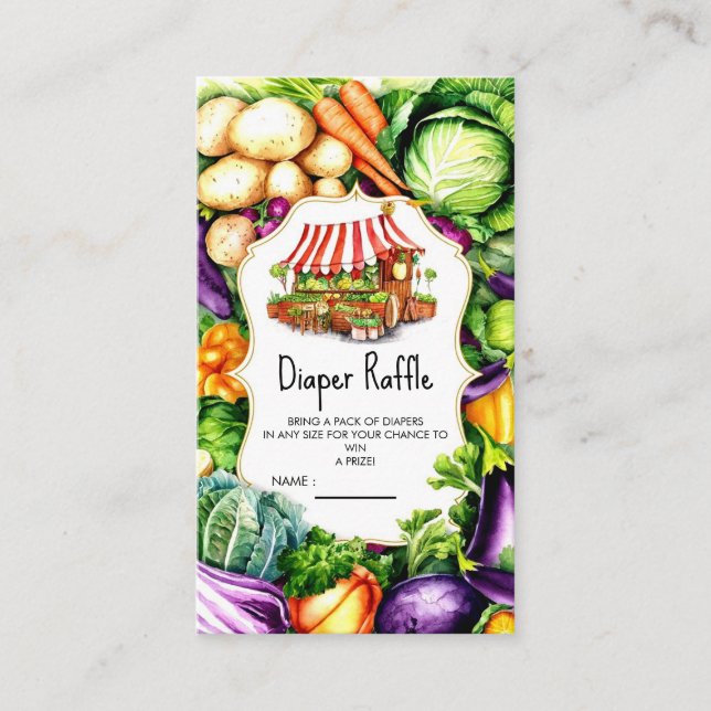 Tarjeta De Recepción Baby Shower de mercado de granjeros mágicos (Anverso)