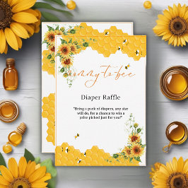 Tarjeta De Recepción Baby Shower De Mommy-To-Bee De Sunflower Honeycomb