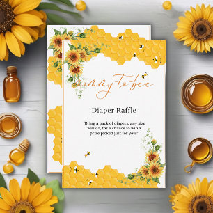 Tarjeta De Recepción Baby Shower De Mommy-To-Bee De Sunflower Honeycomb