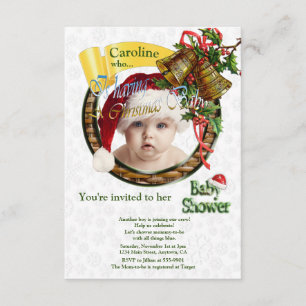 Tarjeta De Recepción Baby Shower de navidades