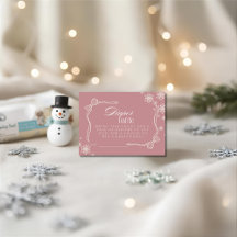 Baby Shower de pañales rosados de invierno Raffle