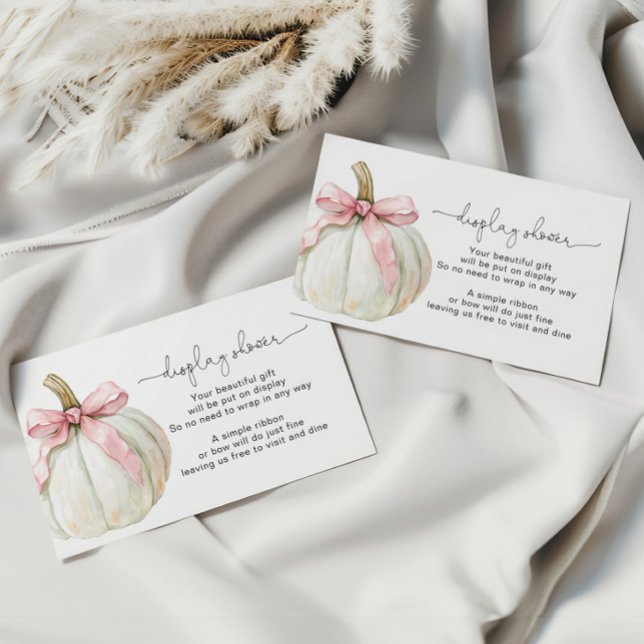 Tarjeta De Recepción Baby Shower de pantalla de calabaza y arco rosado (Subido por el creador)