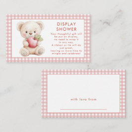 Tarjeta De Recepción Baby Shower de pantalla de osito ocular de Gingham