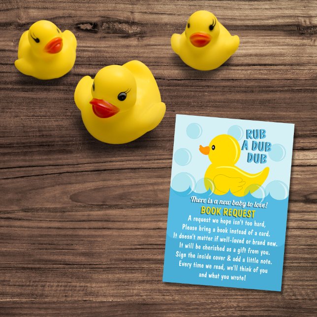 Tarjeta De Recepción Baby Shower de pato amarillo de goma A Dub (Subido por el creador)
