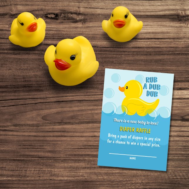 Tarjeta De Recepción Baby Shower de pato amarillo de goma A Dub (Subido por el creador)