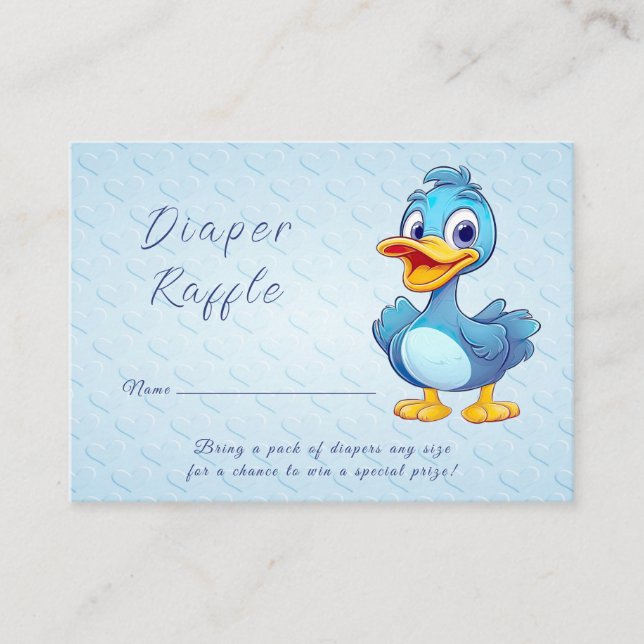 Tarjeta De Recepción Baby Shower de pato azul (Anverso)