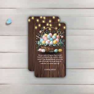 Tarjeta De Recepción Baby Shower de Rustic Floral Easter Eggs