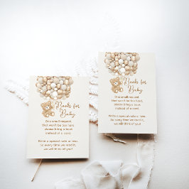 Tarjeta De Recepción Baby Shower de solicitud de libro género oso neutr