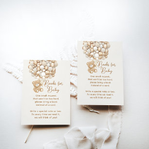 Tarjeta De Recepción Baby Shower de solicitud de libro género oso neutr