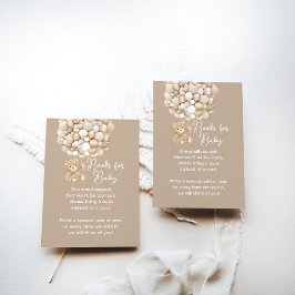 Tarjeta De Recepción Baby Shower de solicitud de libro género oso neutr