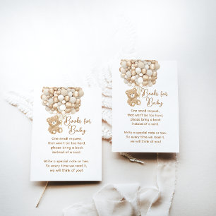 Tarjeta De Recepción Baby Shower de solicitud de libro género oso neutr