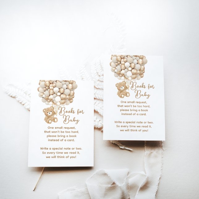 Tarjeta De Recepción Baby Shower de solicitud de libro género oso neutr (Subido por el creador)