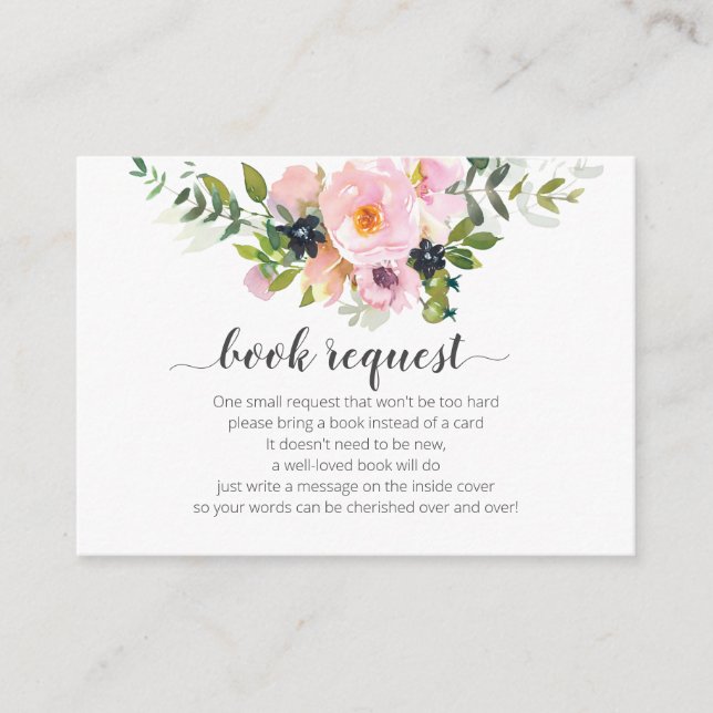 Tarjeta De Recepción Baby Shower de solicitud de libros (Anverso)