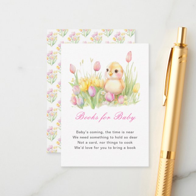 Tarjeta De Recepción Baby Shower de Spring Chick (Anverso/Reverso In Situ)