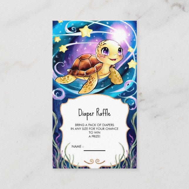 Tarjeta De Recepción Baby Shower de tortuga submarina Boho editable (Anverso)