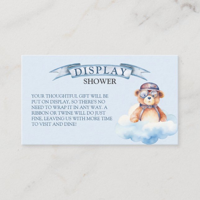 Tarjeta De Recepción Baby Shower de visualización de oso de nueve vinta (Anverso)