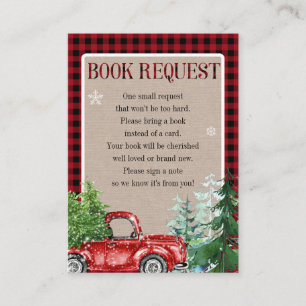 Tarjeta De Recepción Baby Shower de Winter Forest Red Truck