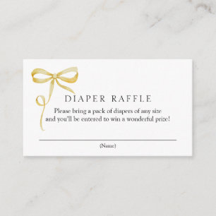 Tarjeta De Recepción Baby Shower de Yellow Bow Diaper Raffle