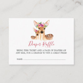 Tarjeta De Recepción Baby Shower Deer Mom Y Baby Diaper Raffle