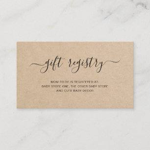 Tarjeta De Recepción Baby Shower del Registro de Regalos Neutrales de M