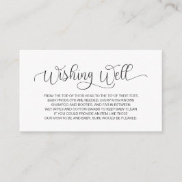 Tarjeta De Recepción Baby Shower, deseando lo mejor, negro a mano