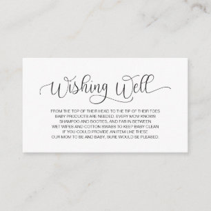 Tarjeta De Recepción Baby Shower, deseando lo mejor, negro a mano