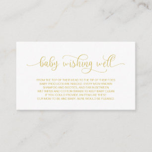 Tarjeta De Recepción Baby Shower, deseando lo mejor, oro a mano