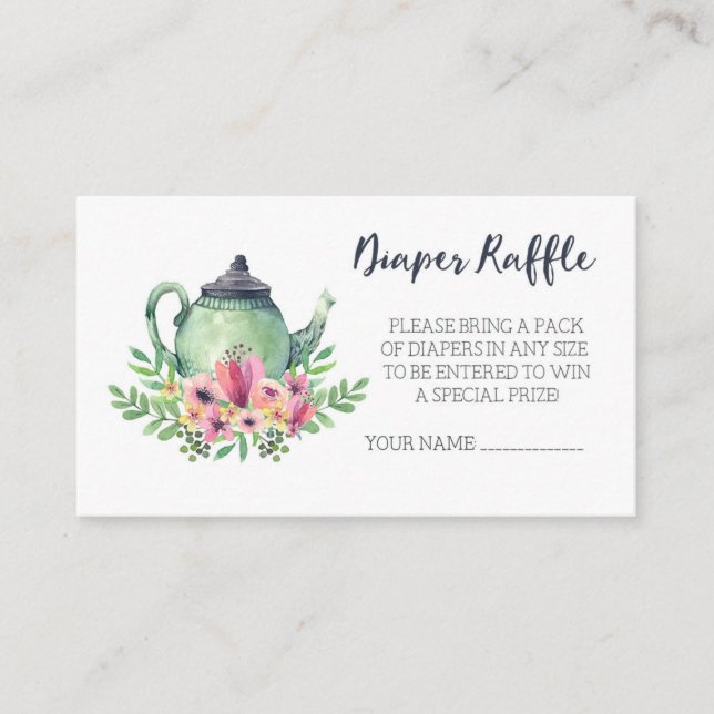 Tarjeta De Recepción Baby Shower Diaper Raffle (Anverso)