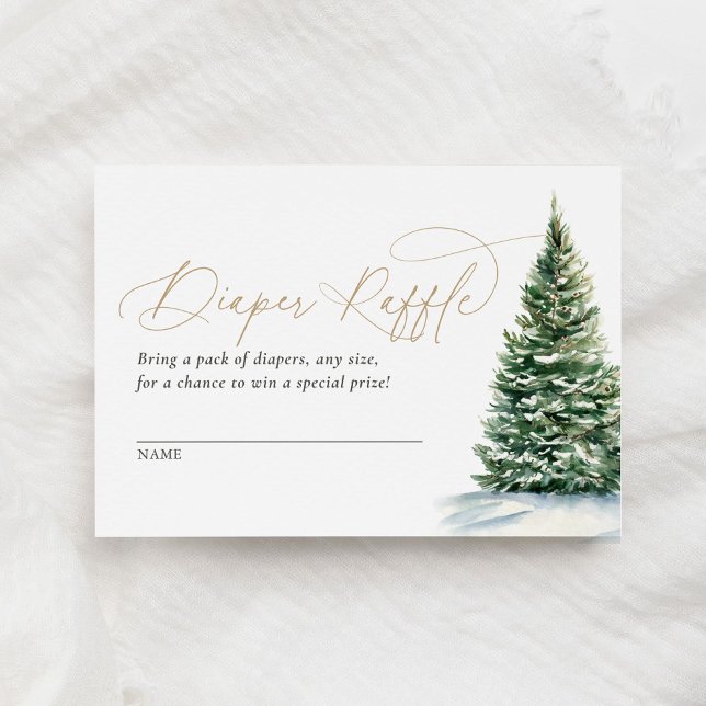 Tarjeta De Recepción Baby Shower Diaper Raffle, árbol de Navidad de inv (Subido por el creador)