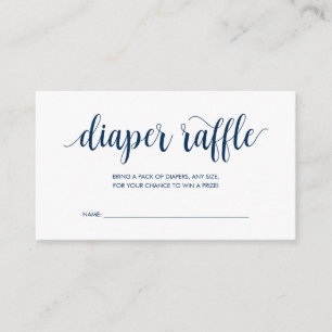 Tarjeta De Recepción Baby Shower Diaper Raffle, azul de la marina rusa