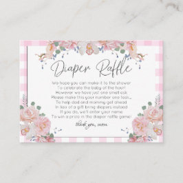 Tarjeta De Recepción Baby Shower Diaper Raffle | BOHO Baby Shower Pink