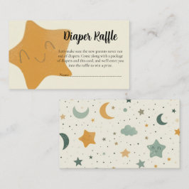 Tarjeta De Recepción Baby Shower Diaper Raffle Card–Boho Stars & Moons