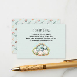 Tarjeta De Recepción Baby Shower Diaper Raffle Card Dinosaur Dino Mite